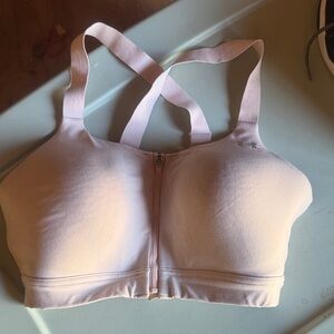 Under Armour Pale Pink Front-Zip Sports Bra